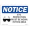 Signmission OSHA, Eye Protection Must Be Worn With Symbol, 14in X 10in Rigid Plastic, OS-NS-P-1014-L-12324 OS-NS-P-1014-L-12324 - alternate 1